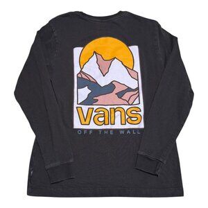 Men’s Vans Black Long Sleeve Tee with Mountain Graphic